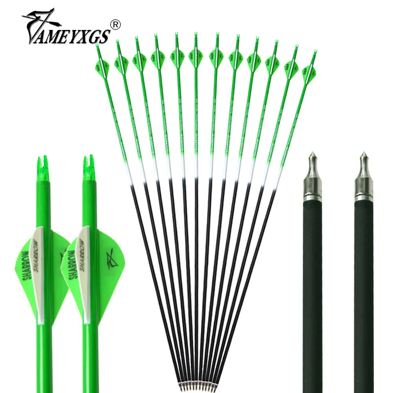 

6/12pcs 31.5inch Archery Spine 500 Carbon Arrow Replaceable Arrowhead For Bow And Arrow Shooting Practice Hunting Accessories