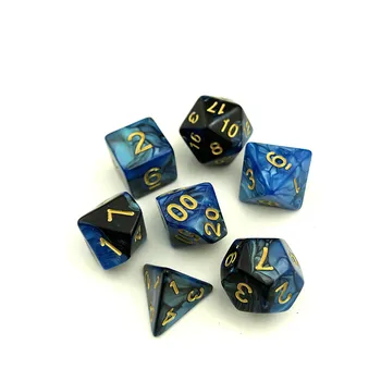 

7pc/lot Dice Set D4 D6 D8 D10 D10% D12 D20 Colorful Polyhedral dice for Board Game Games Dice Set