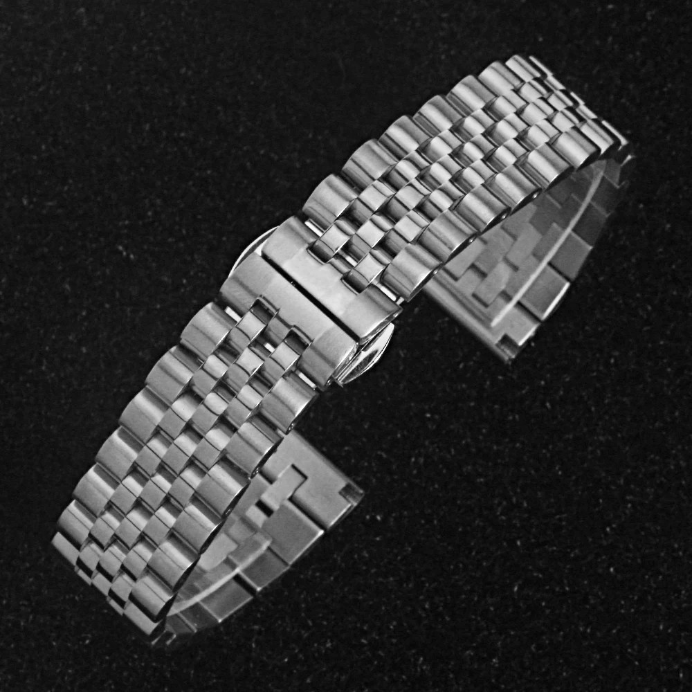 UTHAI S12 металлические Ремешки для наручных часов браслет 14-24 мм ремешок для часов модный серебристый твердый роскошный ремешок из нержавеющей стали 22 мм ремешок для часов - Цвет ремешка: silver