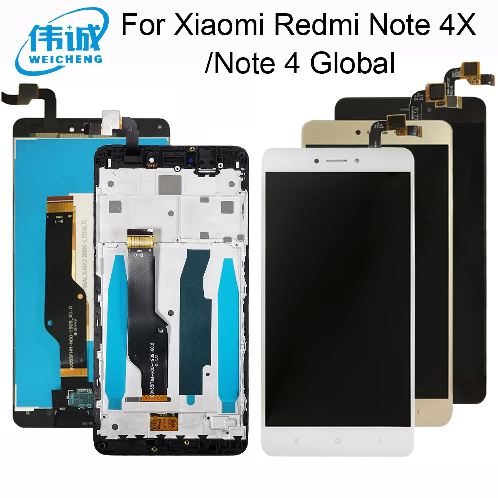 Для Xiaomi Redmi Note 4X ЖК-дисплей сенсорный экран для 4 глобальная версия с рамкой Snapdragon