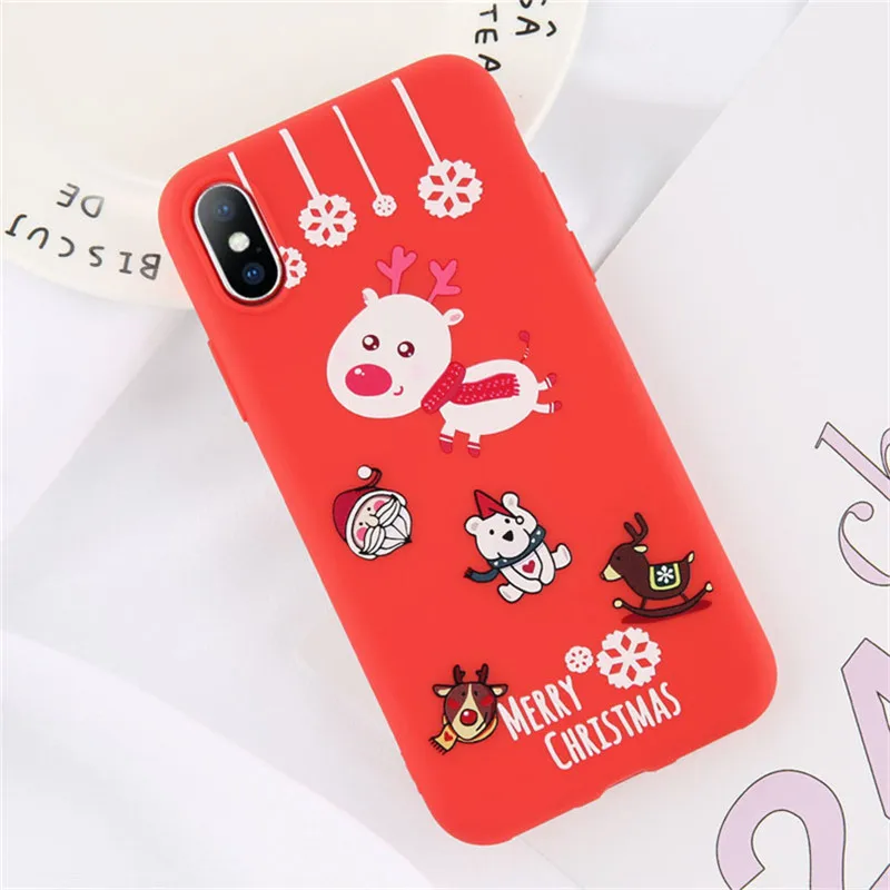 Lovebay прекрасный Рождественский мягкий чехол для iPhone 11 6 6 S 7 8 Plus Снеговик Лось чехол для телефона для IPhone X XS MAX XR 11Pro Max чехлы - Цвет: T7