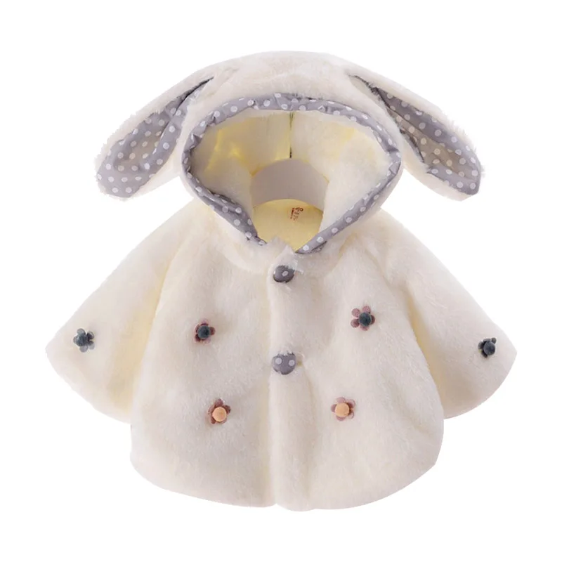 Милый плащ с капюшоном для маленьких девочек; теплая куртка; сезон осень-зима; пальто; топы для маленьких детей; утепленная верхняя одежда для малышей; новая одежда - Цвет: W