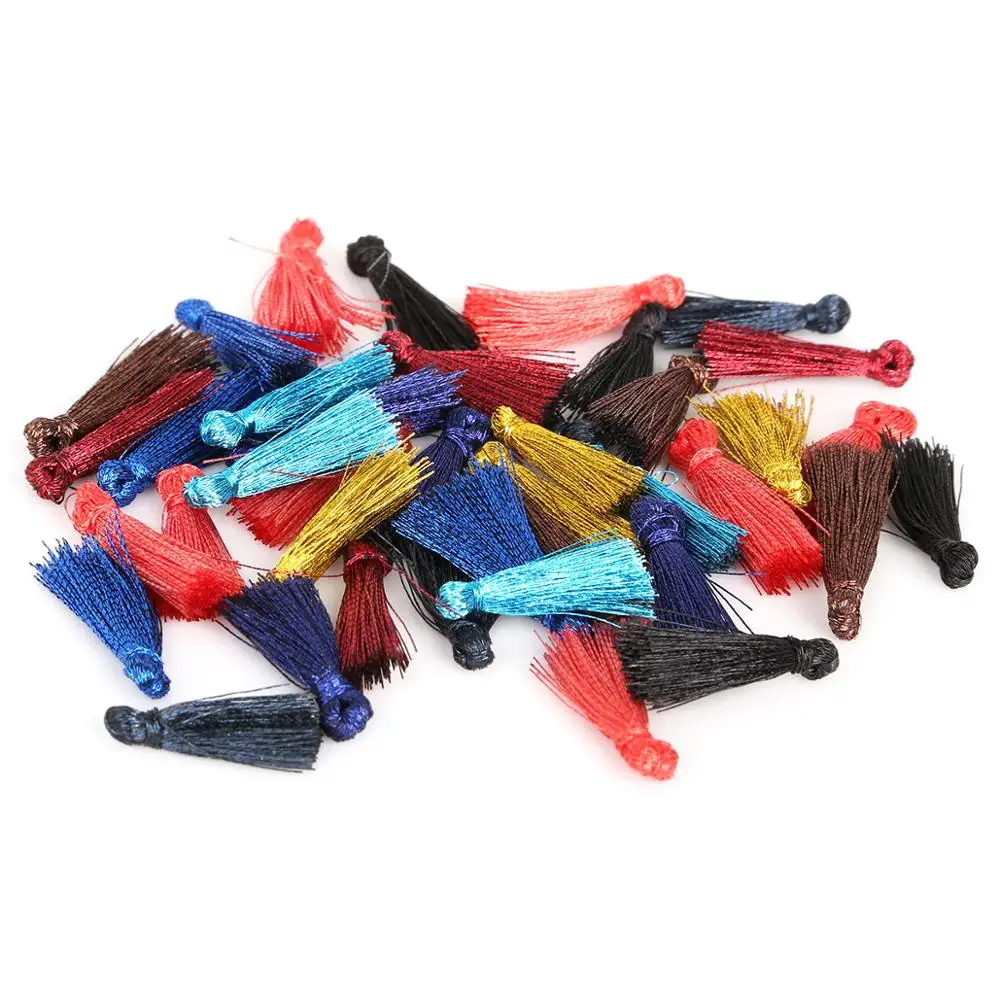 cheap 100pcs bag 20mm Small Mini Tassel for DIY Jewelry Making Charms for Necklace Bracelet Wedding Party Dress Decoration