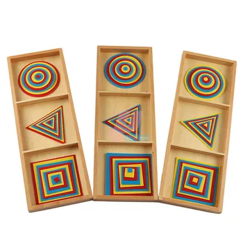 

Montessori teaching aids overlapping geometric figure line professional version Montessori genuine senses early childhood
