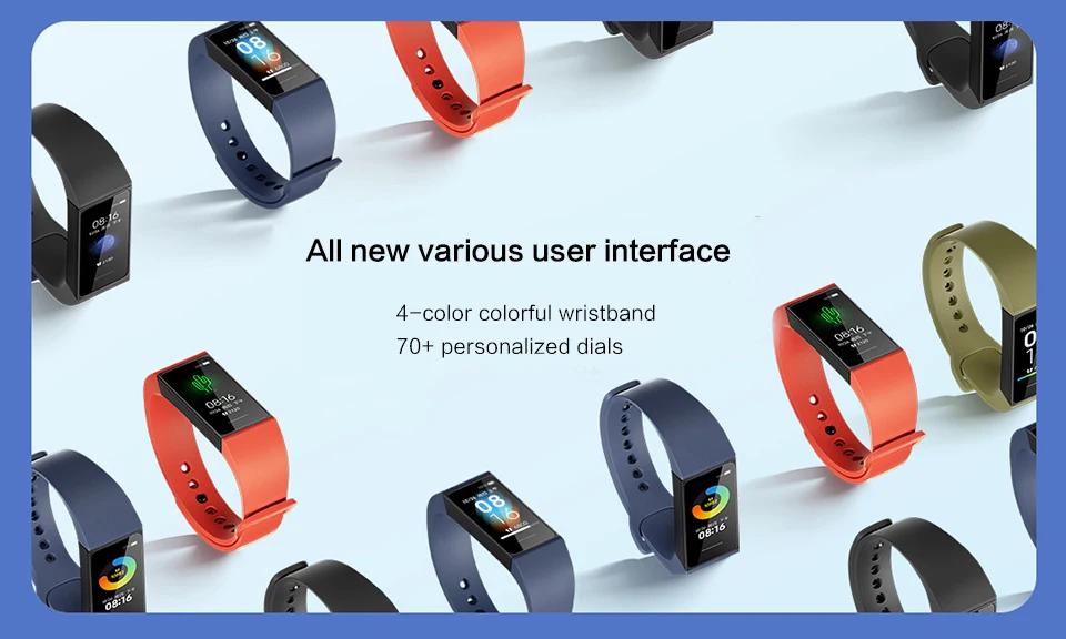 2020 Newest Xiaomi Redmi Band Smart Wristband Heart Rate Fitness Sport Tracker Bracelet Multiple Face 1.08 Color Touch Screen (15)