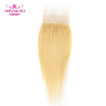 

Brazilian Blonde 613 Straight Remy Hair Closure 6x6 Swiss Lace Closure With Baby Hair For Black Women 12-18 Inch ALIBALLAD Hair