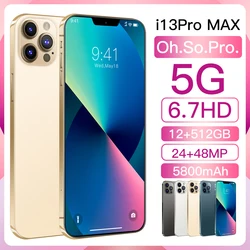 Global Version i13Pro MAX 6.7 inch 12GB+512GB 6800mAh Large Memory, Face Unlock, Dual Card Dual Standby