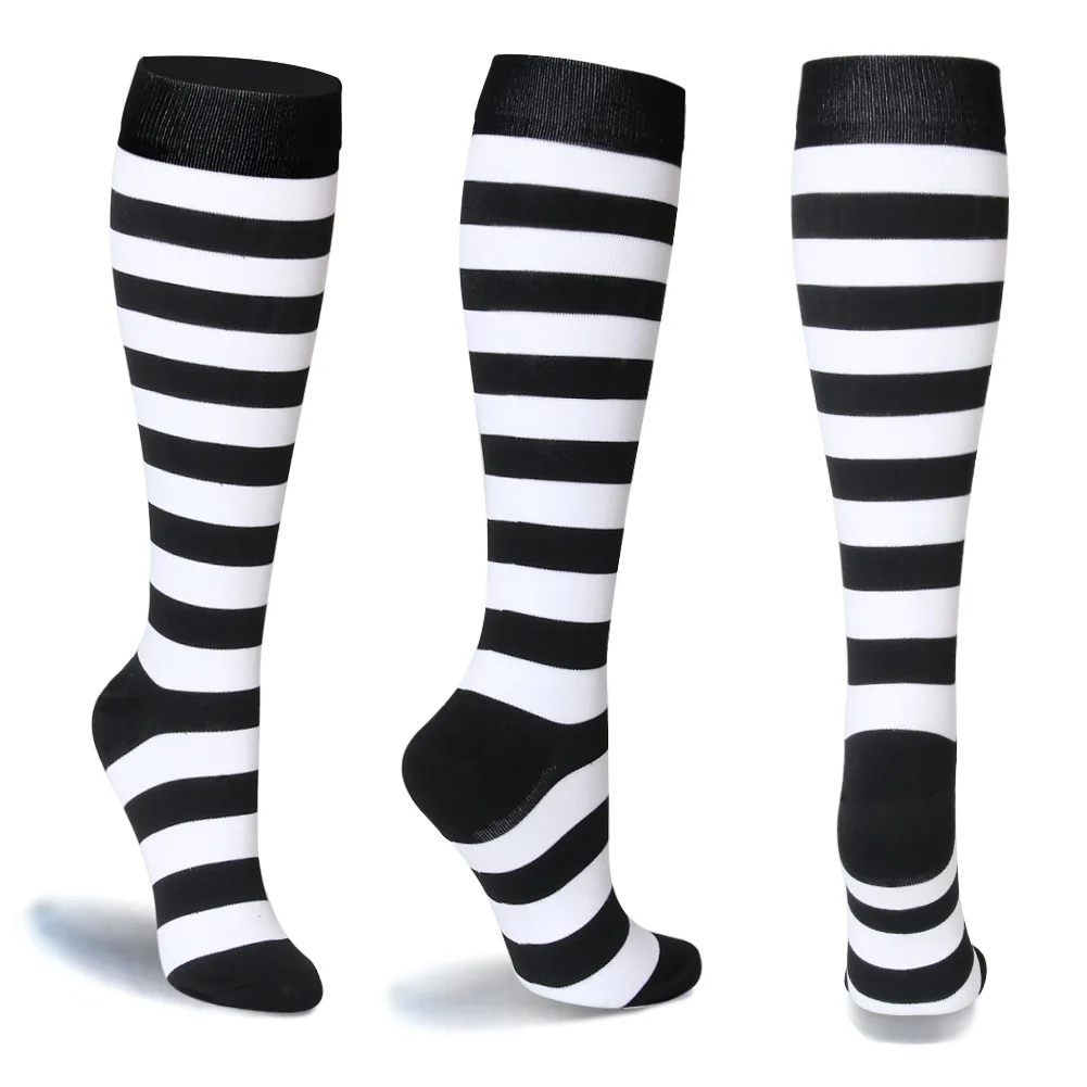 Calcetines Compresivos Sports 5 Pairs Per Set Compression Running Cycling Sport Sock Striped Compression Sock Girl Sport Sock