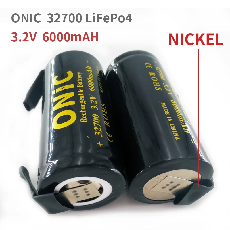 

ONIC 32700 LiFePO4 3.2v 6000mAH 33A 55A Weld Strip Rechargeable Batteries Discharge Battery Nickel Sheets for Electronic Bike