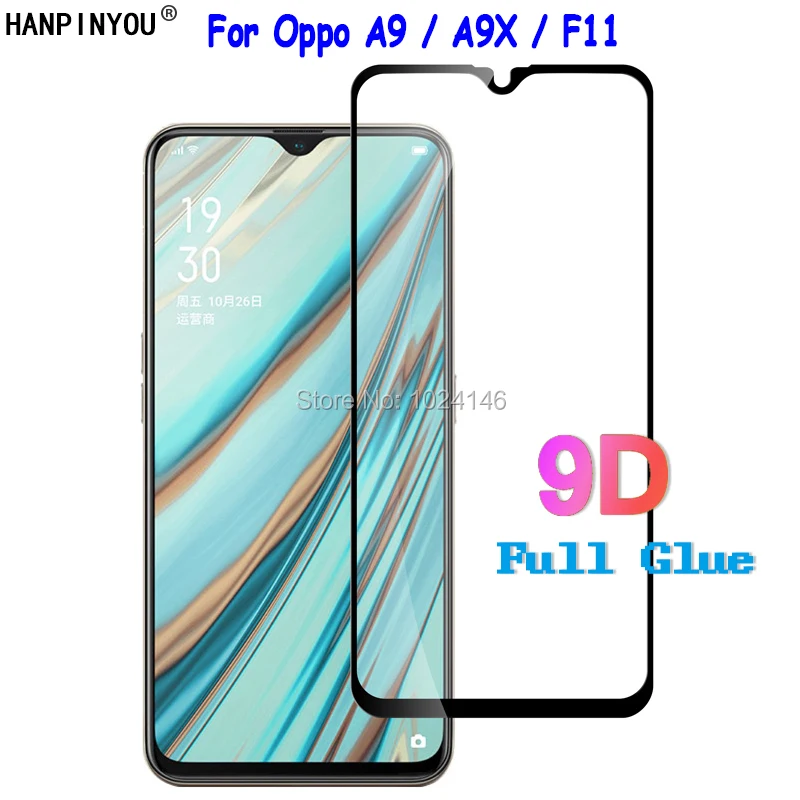 For Oppo A9 / A9X F11 5D 6D 9D Full Cover Glue Hard Clear Tempered Glass Screen Protector Explosion-proof Protective Film | Мобильные