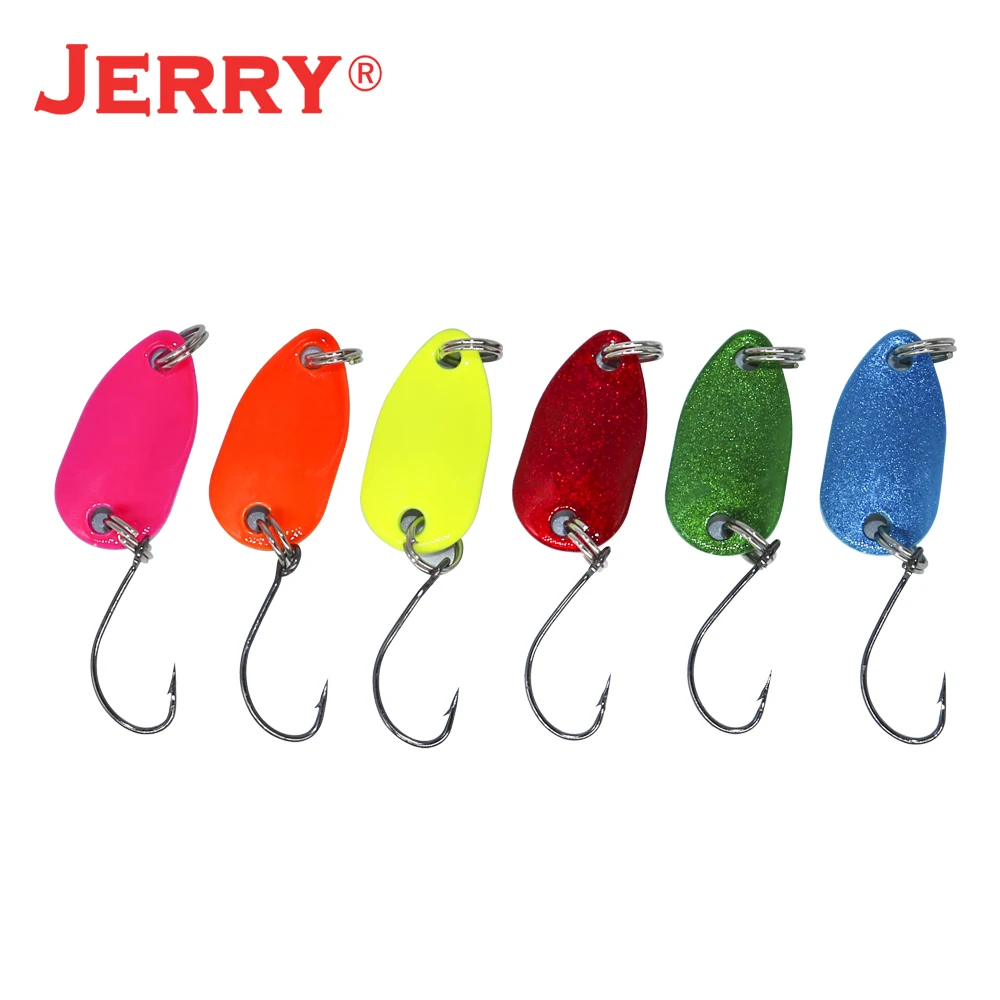 Jerry 6pcs 2g Pesca Micro Mini Trout Fishing Spoon Lures Kit