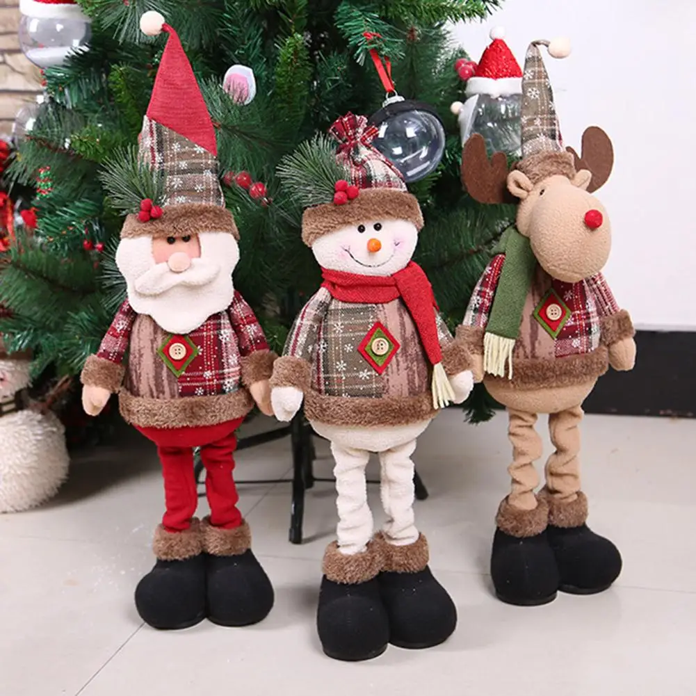 Мягкие Плюшевые рождественские украшения для кукол, елочные украшения, инновационный Санта снеговик для детей, рождественские подарки