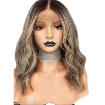 

Cosplay Lace Front Wig 14 Inch Lace Short Wavy 0mbre Blonde Wig African American Synthetic Wigs For Black Women Heat Resistant