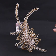 BUFEI HP254-G, дизайн, свадебные аксессуары для волос, модная свадебная повязка на голову, стразы, свадебный головной убор, свадебная тиара и корона