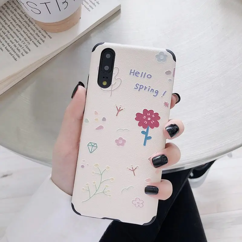 Мягкий чехол с надписью «Hello весенний тиснение» для Xiaomi MI9 MI9SE MI9lite MI8 MI8SE MI8LITE A3 MI6, чехол с мелкими цветами и тиснением, чехол