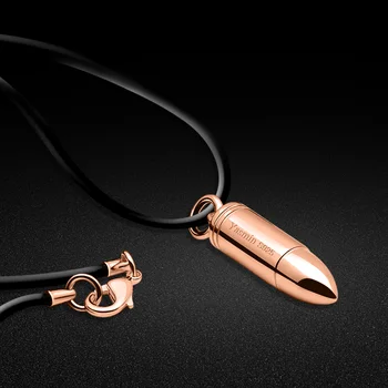 

Tough Guy Silver Jewelry 925 Sterling Silver Bullet Model Pendant Necklace Solid Silver Men's Bead Chain birthday present bijoux