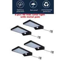 2/4pcs 48 LEDs Outdoor Waterproof LED Solar Garden light Lawn lamp PIR Motion Sensor Energy Saving Security Garden Yard Street L