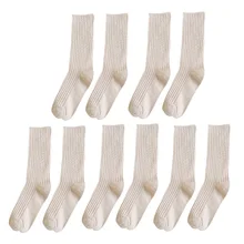 5 пар взрослых длинные дамы один размер осень зима школьные женские носки Модные базовые Теплые повседневные не скользкий мягкий ворс подарок