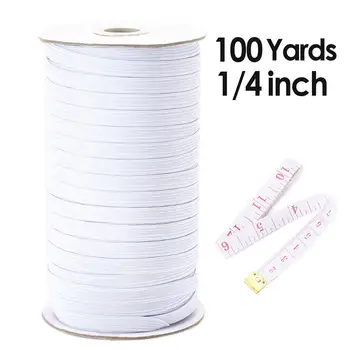

100yards 6mm Mask Elastic Bands Mask Rope Elasticity White Rubber String Ear Cord Sewing Mask Craft DIY Accessories Wholesale