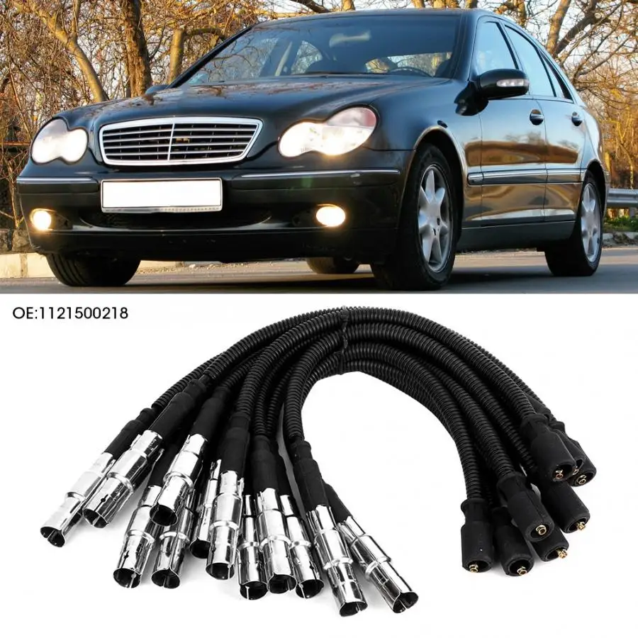 12 шт. зажигание запальной свечой провода набор подходит для Mercedes-Benz C240 2001 2002 2003 2004 2005 1121500218 аксессуары для автомобиля