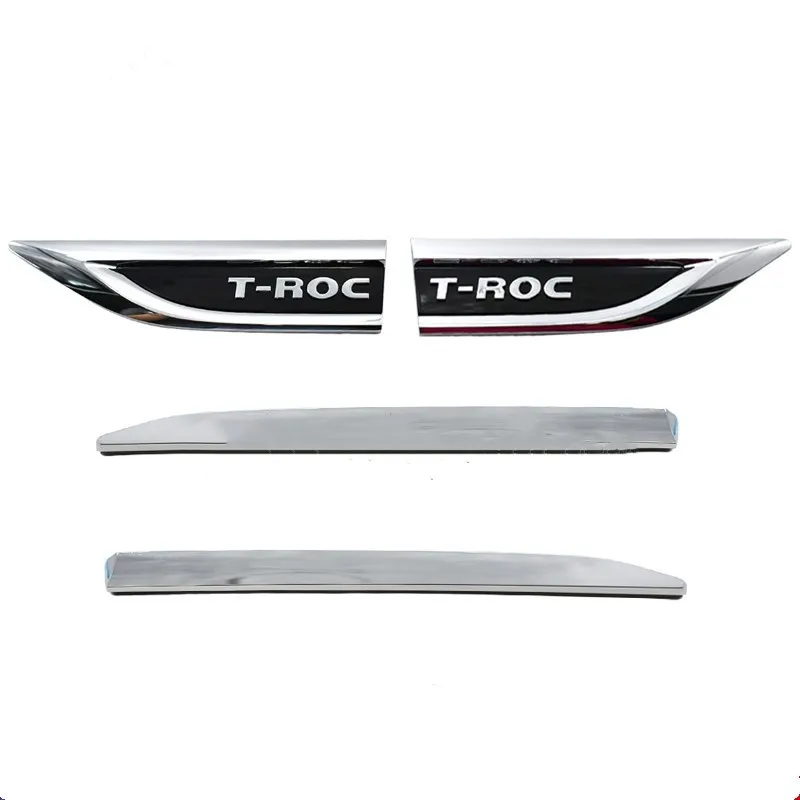  4Pcs/lot For VW T-ROC TROC 2018 2019 Chrome Side Fender Door Wing Emblem Badge Sticker
