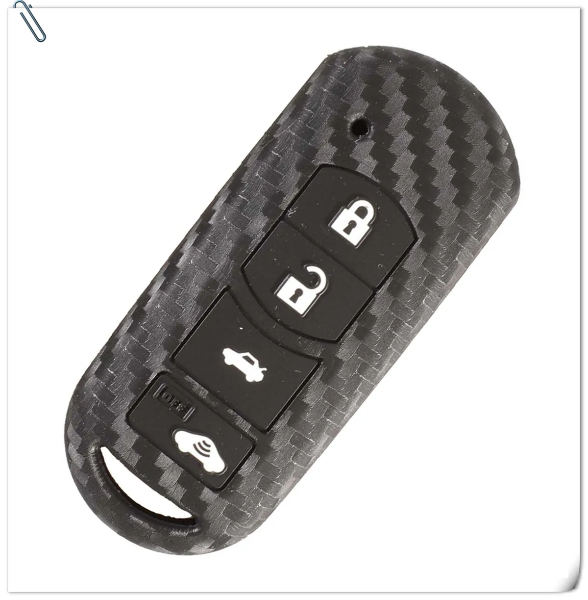 20x di Carbonio Del Silicone Copertura di Chiave Dell'automobile di Caso FOB Per Mazda 2 3 6 Atenza Axela CX-5 CX5 CX-7 CX-9 A Distanza chiave Portachiavi Ad Anello 3/4 Bottoni - H0b147e0b62af43d9b5d83d245ad22e6eM