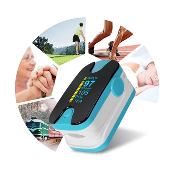 

PI Respiration Rate Monitor Portable Color OLED Finger Pulse Oximeter 4 Parameter SPO2 PR Health Care Blood Pressure Monitor