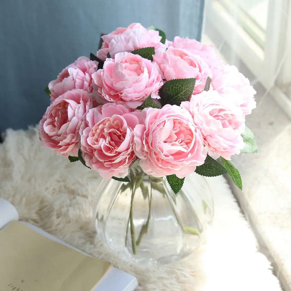 Фантомные розы, искусственные цветы, высокое качество, ткань, искусственный домашний Цветочный декор, рождественские украшения, Sztuczne Kwiaty, Прямая поставка - Цвет: 1pc pink