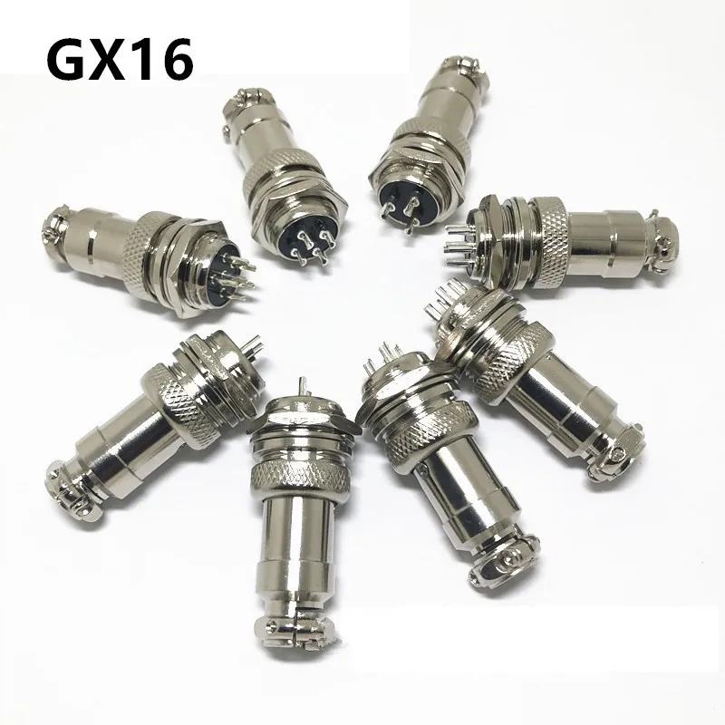 1 комплект GX16 2/3/4/5/6/7/8/10 Pin шт. штекер + гнездо 16 мм M16 круговая авиационная розетка