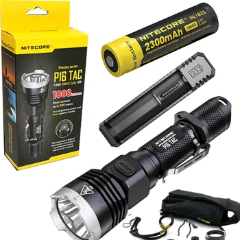 

Nitecore P16 TAC 1000 Lumens CREE XM-L2 U3 LED Tactical Flashlight Hunting Search Torchs with 2300mAh 18650 battery and charger