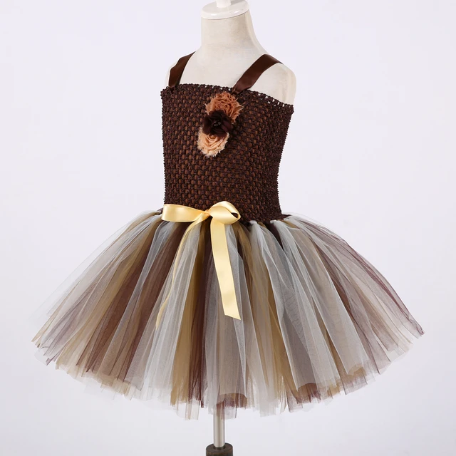 Brown Lion King Dress for Girls for Toddlers Princess Costume Christmas Dresses Animal Cosplay