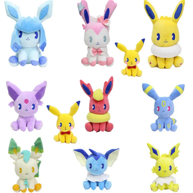 Новые 10 шт./партия 10 Стили Пикачу Sylveon Umbreon Flareon vaporion Jolteon Eevee Espeon Leafeon Glaceon " 20 см плюшевые куклы