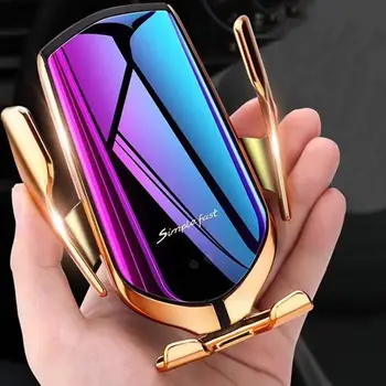 

R1 10W Qi Wireless Car Charger Automatic Clamping Phone Holder Charger Adapter Receiver Module for iPhone Samsung Huawei