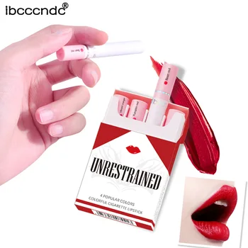 

4Colors/Set Velvet Matte Cigarette Lipstick Makeup Long Lasting lipgloss Matt Make-up Nude lipstick Set Maquiagem Batom Comestic
