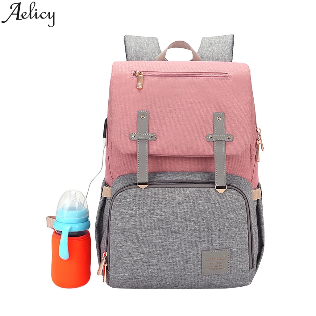 Сумка для подгузников с интерфейсом USB, Большой Вместительный рюкзак для путешествий, водонепроницаемый Набор сумок для подгузников, сумка для мам и мам