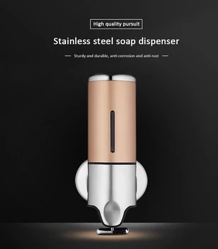 

Bathroom Plastic Soap Dispenser Durable Silicone Spout Stainless Steel Hand Soap Bottle Shower Gel Soap Box 500ML