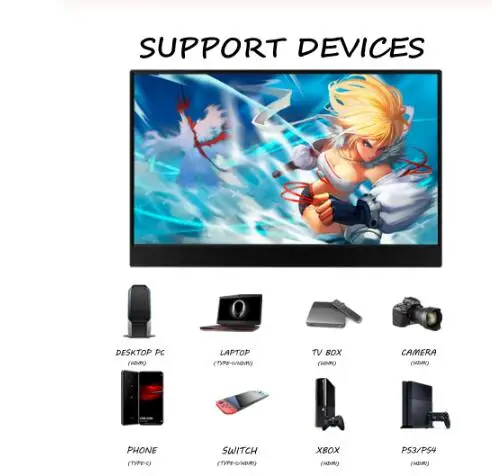 15.6 ġ ޴ ÷ HDMI PS4 Xbox360   ũ usb5V  ַ, ˷̴ ձ ̽