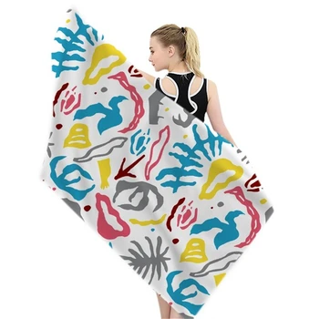 

Microfiber Quick-Drying Beach Towel With Drawstring Bag Drawstring Bag Packaging Portable Non-Stick Sand Beach Towel 160X80cm