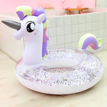 

110*75cm Cute pony with sequins inflatable Swimming Ring for Pool kids Swimming Ring Float Swim Circle Toys Beach Party Supply