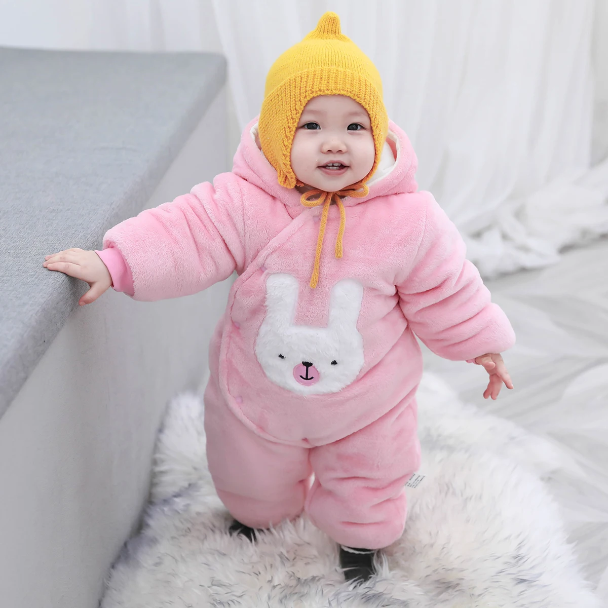 Зимняя толстовка с капюшоном для новорожденных, одежда для малышей, Детские фланелевые альпинистские костюмы, новая весенняя верхняя одежда, комбинезоны для малышей 0-12 месяцев, комбинезон для мальчиков и девочек