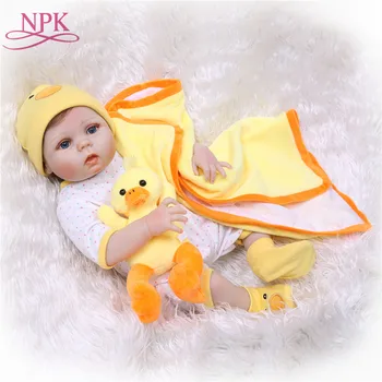 

NPK Handmade Full Silicone Vinyl Adorable Lifelike toddler Baby Bonecas Girl Kid Bebe doll 55CM Toys Reborn Menina de Silicone