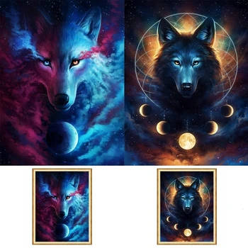 

Wolf Painting Distinctive Painting Full Drill Square/Round Religion Animal 5D Diamond Painting Diamond Mosaic Needlework