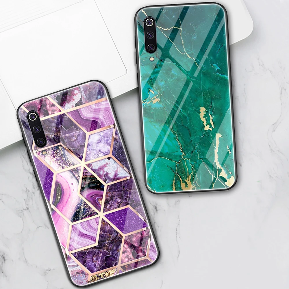 

Marble Texture Case For Xiaomi Redmi Note 8 9 7 6 Pro 8T K20 K30 Mi Note 10 9 T 8 Pro SE A3 A2 Lite 6X F1 Tempered Glass Fundas