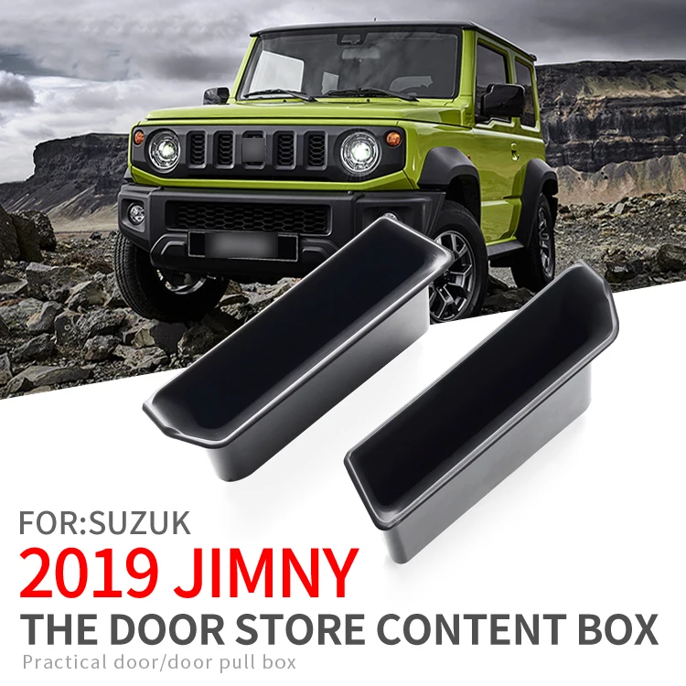 Smabee Door handle storage box for Suzuki Jimny 2019 2020 Armrest Box front door Accessories Container Holder Tray Car Organizer