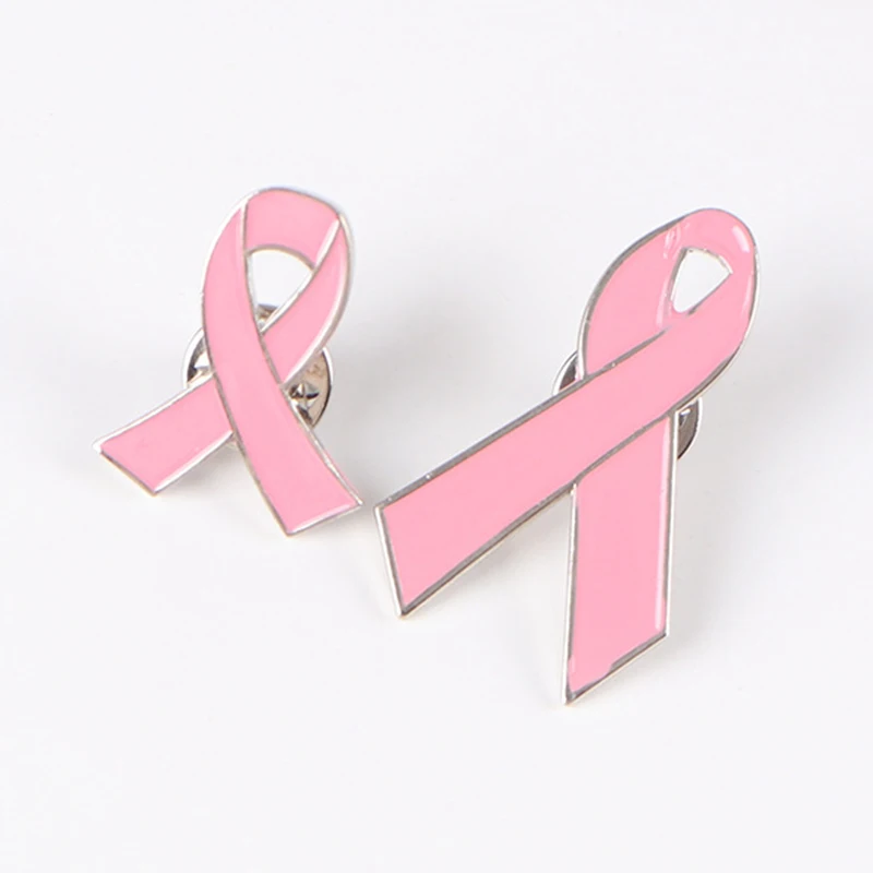 

1 Pcs Womens Jewelry Enamel Pink Ribbon Brooch Pins Surviving Breast Cancer Awareness Hope Lapel Buttons Badges