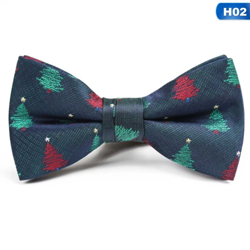 Рождественский галстук-бабочка для мужчин, регулируемый галстук-бабочка для мужчин, новинка, Рождественская елка, снежинка, галстук-бабочка для мужчин, свадебные аксессуары, подарки - Цвет: H02