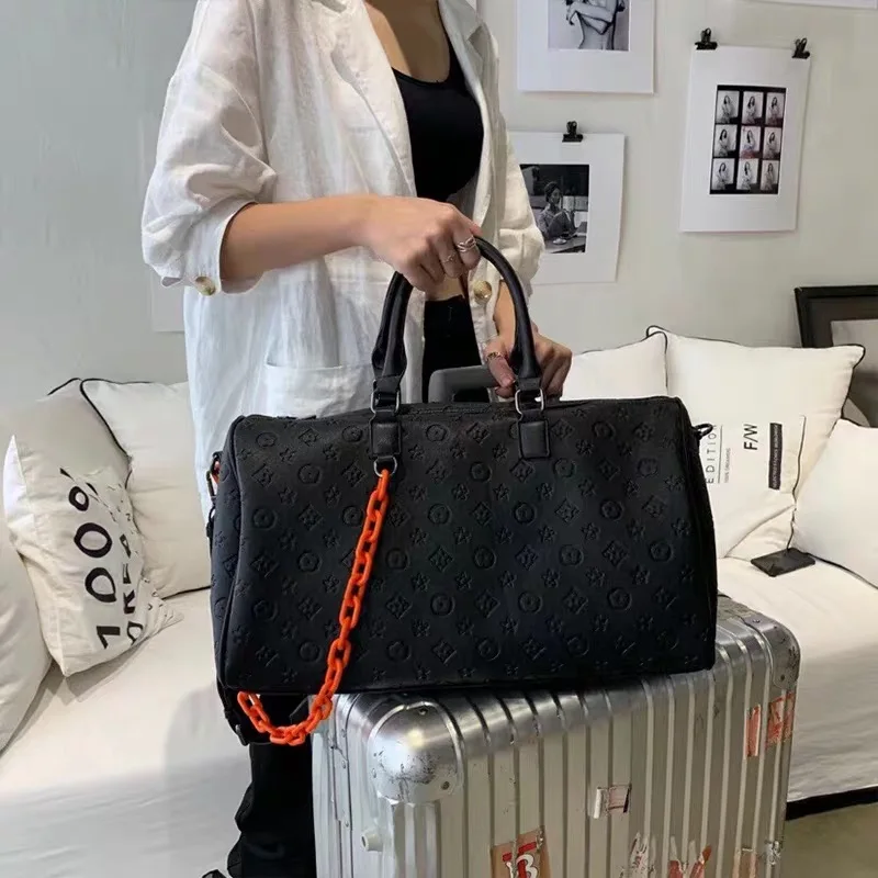 Роскошная брендовая сумка для путешествий, модная переносная сумка для переноски, популярная сумка для багажа из искусственной кожи, сумка на плечо, сумка для чемодана
