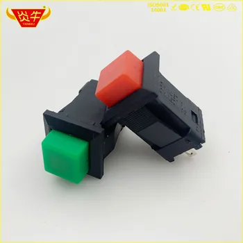 

10Pcs Square switch red green Self-lock rest DS-429A 429B Doorbell button 1A 250V YANNIU