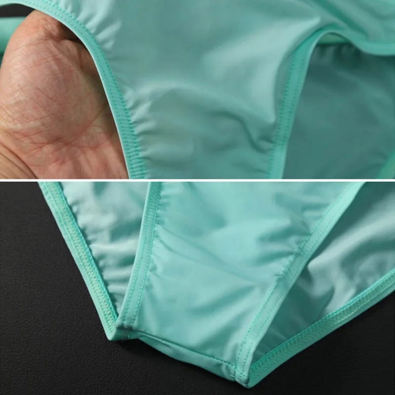 briefs Transparent  Briefs Men Seamless Underpants Low-rise Ice Silk Sexy lingerie Panties Men Elastic Intimate Underwear Slip Cueca A5 mens boxer briefs sale