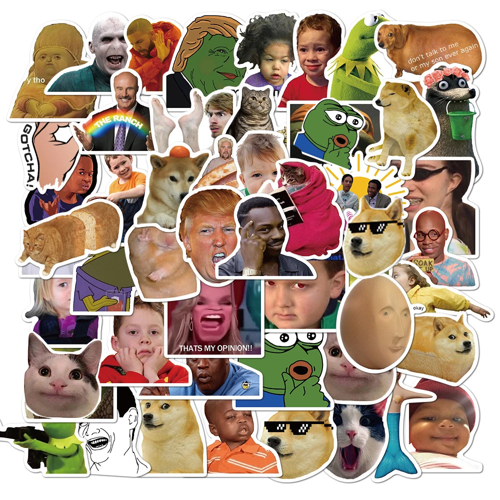 

10/30/50PCS Online Influencer Emoticons Funny Meme Stickers Aesthetic for Laptop Phone Waterproof Graffiti Decals Sticker Packs